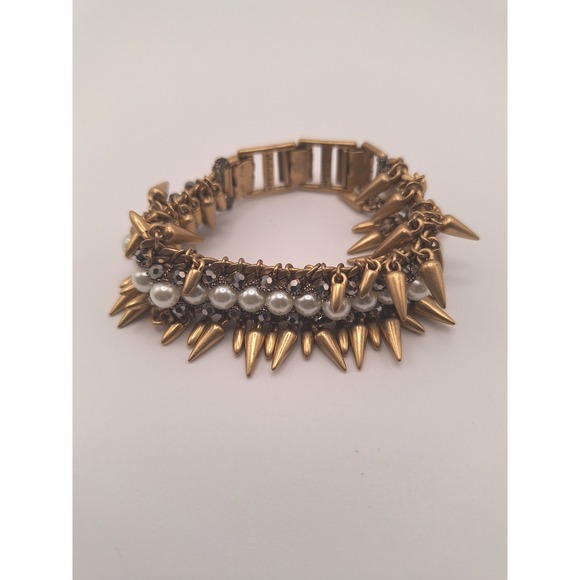 Stella & Dot Jewelry - Stella & Dot Jacinthe bracelet multi row spike faux pearl edgy glam rocker chic